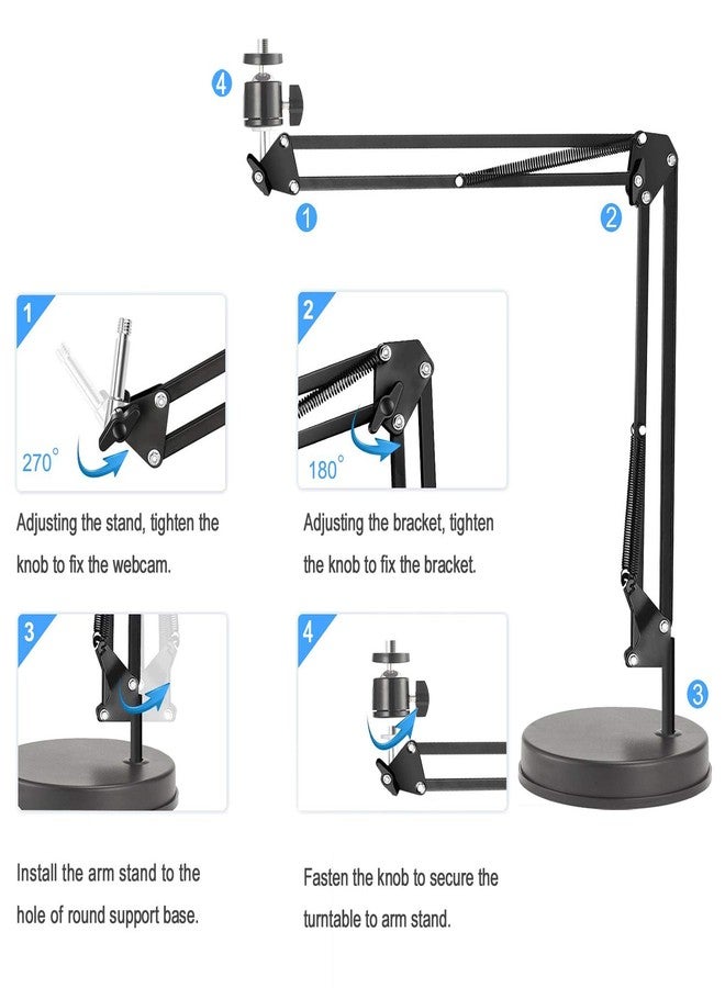 OXENDURE Webcam Mount, 22 Inch Arm Mount with Base, Compatible with Webcam C925e C922x C922 C930e C930 C920 C615, Hero 8/7/6/5, Ultra/Pro/Pro 2/Pro 3/Brio 4K - Image 2