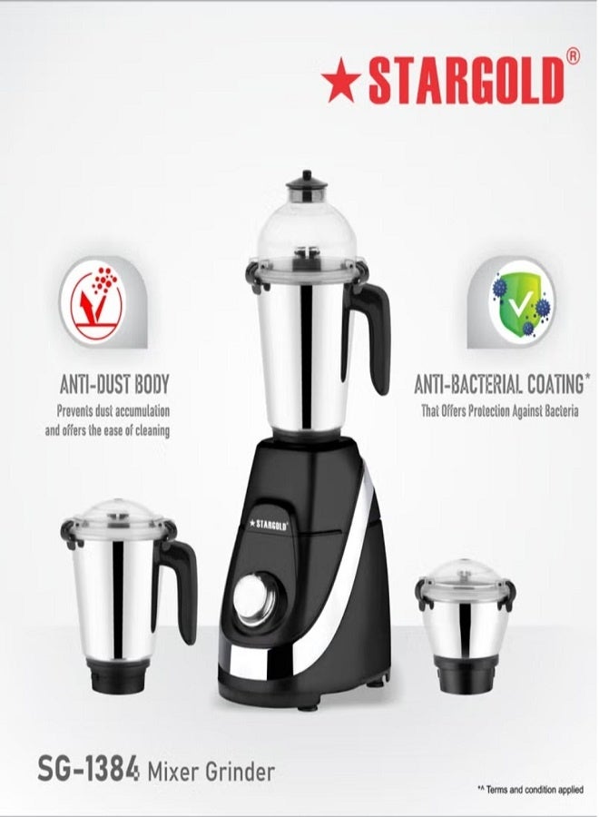 Stargold خلاط مطحنة 3 في 1 مع محرك قوي 850 واط من الفولاذ المقاوم للصدأ - Image 5