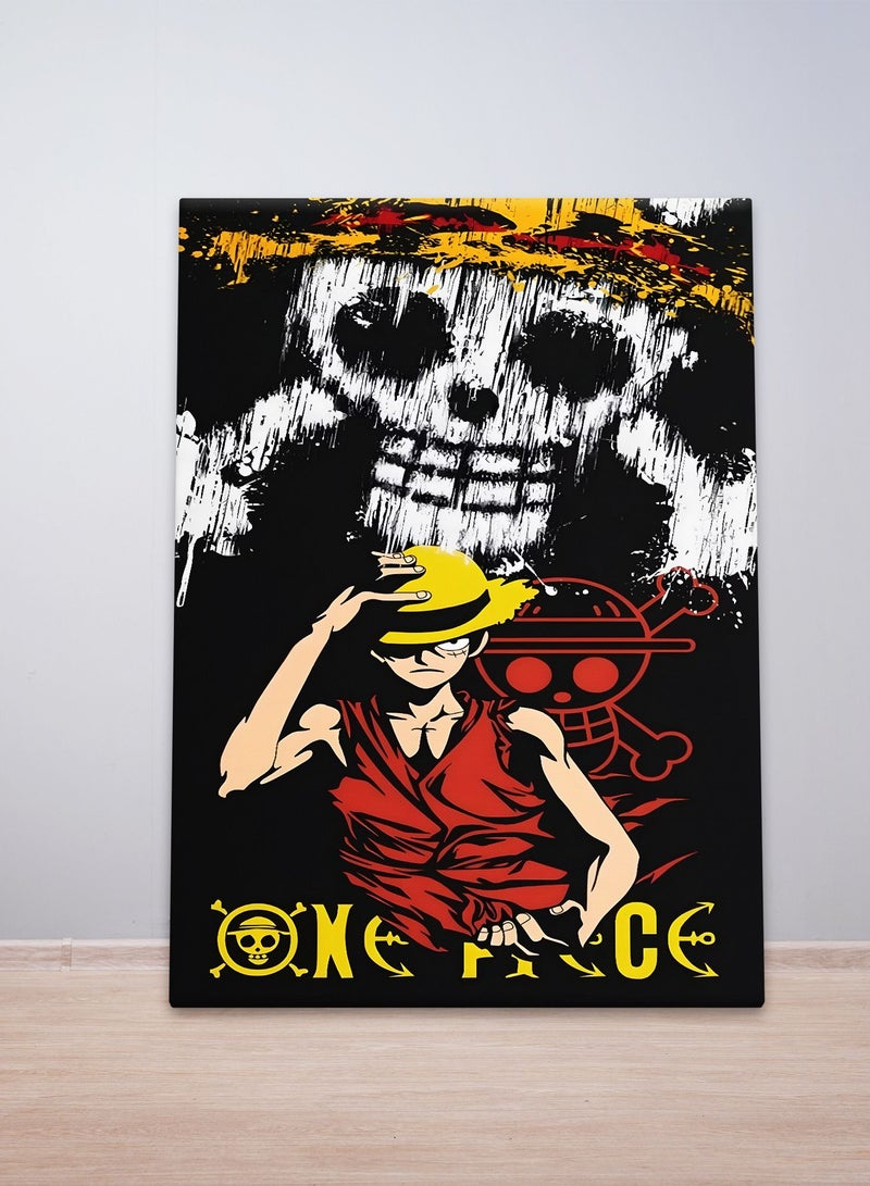 مودكلاس لوحة ون بيس لوفي جدارية إطار خشبي - Image 2