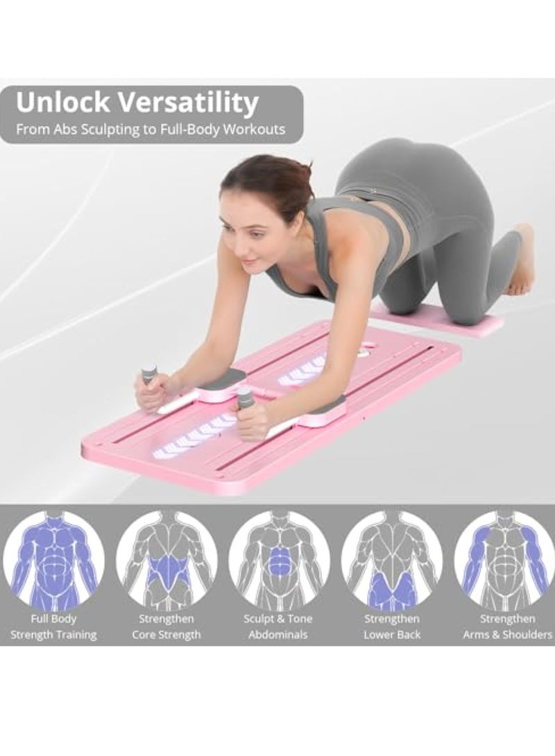 YelaJoy Pilates Board - Pilates Reformer Set, Multi-Purpose Foldable Pilates Reformer Board for Home, 5 in 1 Pilates Sliding Board (Pink) - Image 3
