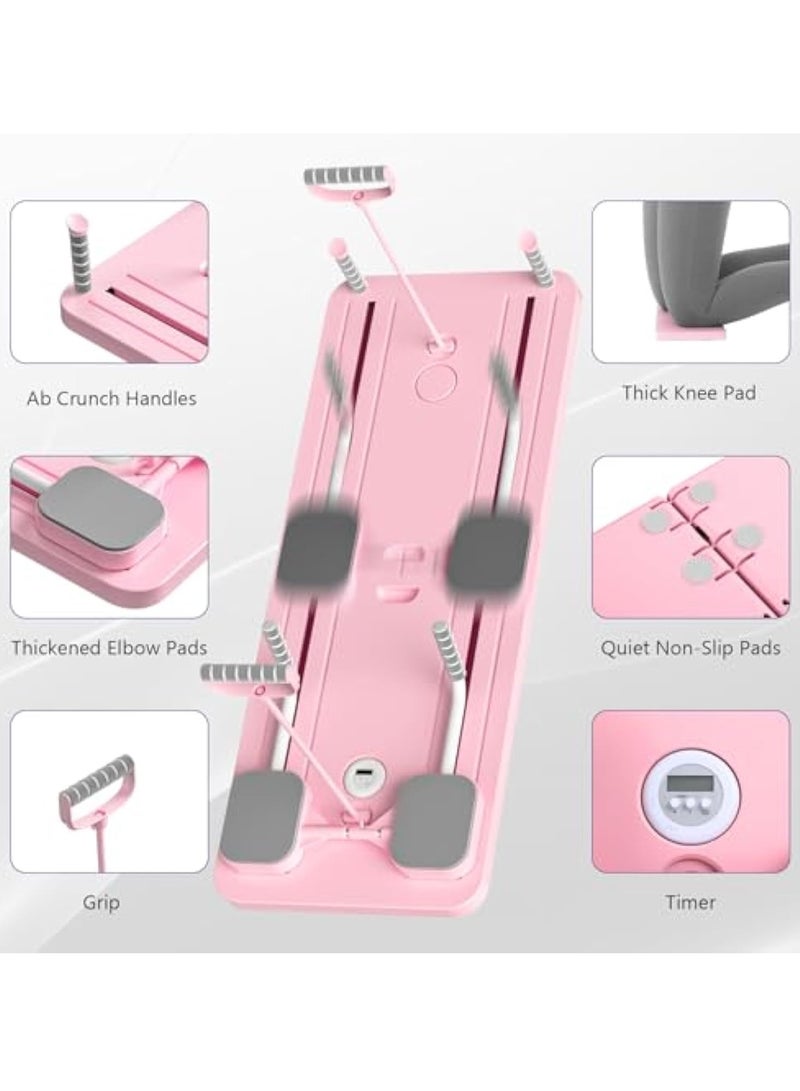 YelaJoy Pilates Board - Pilates Reformer Set, Multi-Purpose Foldable Pilates Reformer Board for Home, 5 in 1 Pilates Sliding Board (Pink) - Image 4