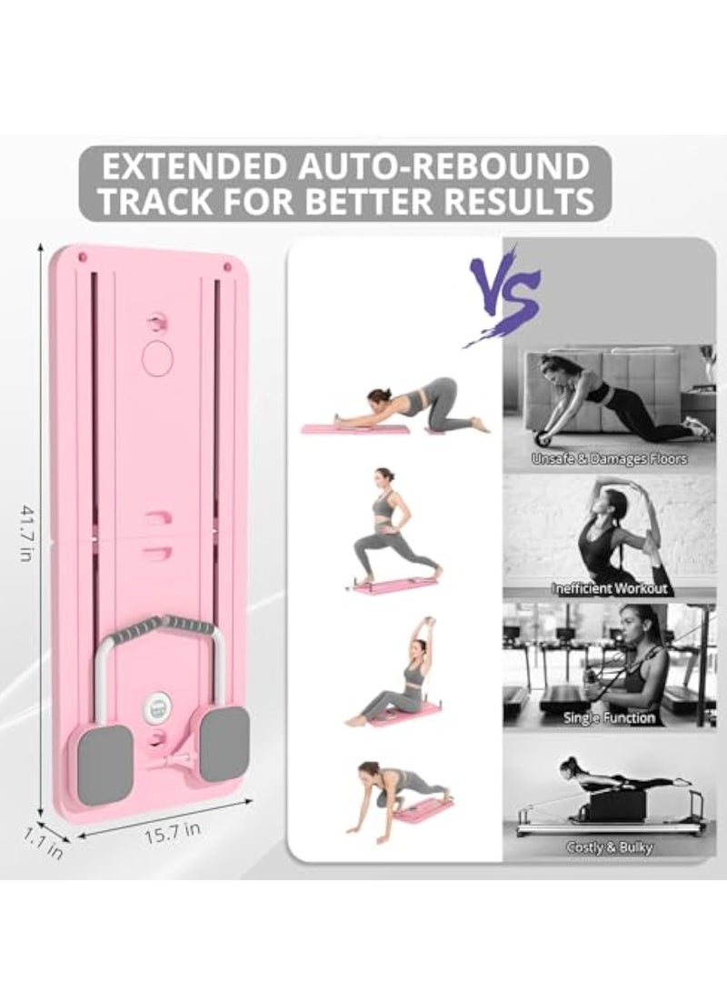 YelaJoy Pilates Board - Pilates Reformer Set, Multi-Purpose Foldable Pilates Reformer Board for Home, 5 in 1 Pilates Sliding Board (Pink) - Image 5
