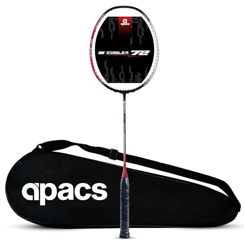 APACS Z-Ziggler 72 (30 LBS, 72g) Unstrung Badminton Racket with Full Cover (Black Red) - Image 1