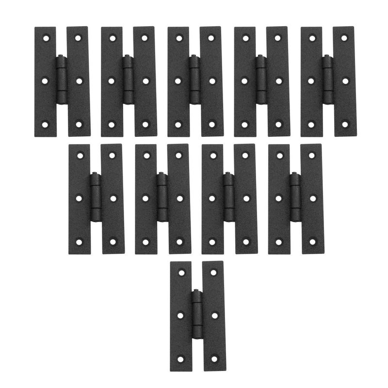 Renovators Supply Manufacturing Renovators Supply Manufacturing H Cabinet Hinges 3 in Black Wrought Iron Kitchen Cabinet Hinge with Hardware Pack of 10 