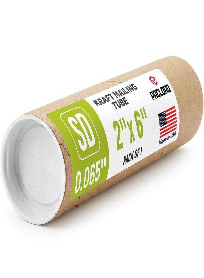 Paclord 2" x 6" Reinforced Kraft Paper Mailing Tube, Pack of 1 Tube with 2 Caps – Secure USPS Approved Poster Tube – Made in USA Cardboard Tube for Shipping and Storing Posters, Prints, Artwork - Image 1