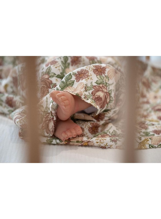 Little Jump Little Jump 2 Pack Muslin Swaddle Blankets for Baby Girls, Receiving Blanket Large 47 x 47 inches, Soft Breathable Muslin Baby Blanket for Newborn(Vintage Floral)  - Image 5