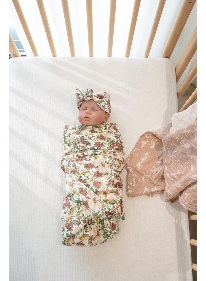 Little Jump Little Jump 2 Pack Muslin Swaddle Blankets for Baby Girls, Receiving Blanket Large 47 x 47 inches, Soft Breathable Muslin Baby Blanket for Newborn(Vintage Floral)  - Image 2