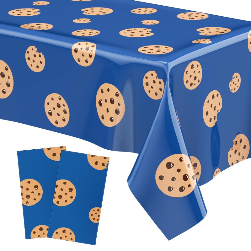 Oudain 2 Sheets Cookie Birthday Party Supplies Cookie Tablecloth 54 x 108 Inch Plastic Table Covers for Birthday Party Decorations - Image 2