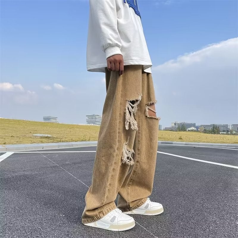 Unisex Classic Denim Jeans Loose Fit Daily Outdoor Wear - Image 4