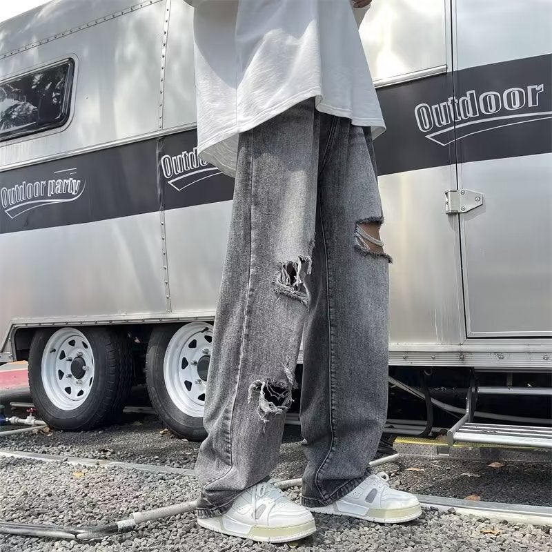Unisex Classic Denim Jeans Loose Fit Daily Outdoor Wear - Image 2