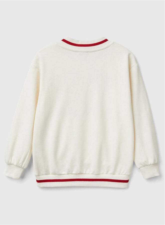 Benetton Boys V-neck NY Printed Sweater For Kids - Image 2