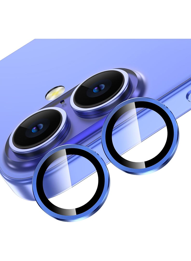 Theodor Camera Lens Protectors for iPhone 16/16 Plus Armorite Individual Lens Protectors, Scratch-Resistant Ultra-thin Tempered Glass with Aluminum Edging, (Ultramarine)  - Image 1