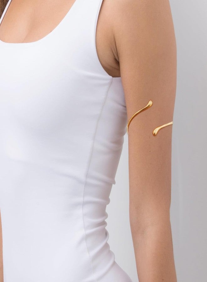 CSIYANJRY99 Gold Arm Cuff for Women Minimalist Upper Arm Cuff Jewelry Layered Arm Cuff Bracelet Open Layered Cuff Bangle Armband Armlet Jewelry - Image 4