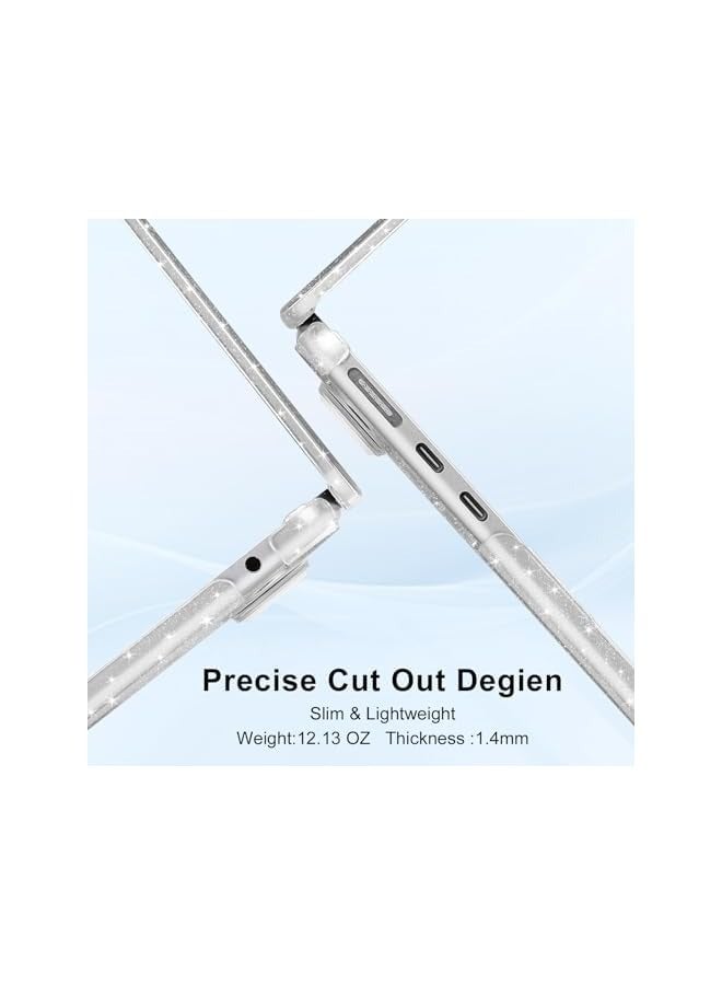 Mosiso Compatible with MacBook Air 15 inch Case 2023 2024 Release M3 A3114 M2 A2941 with Touch ID, Glitter Sparkly Plastic Hard Shell Case&Keyboard Cover&Screen Protector, Transparent - Image 3