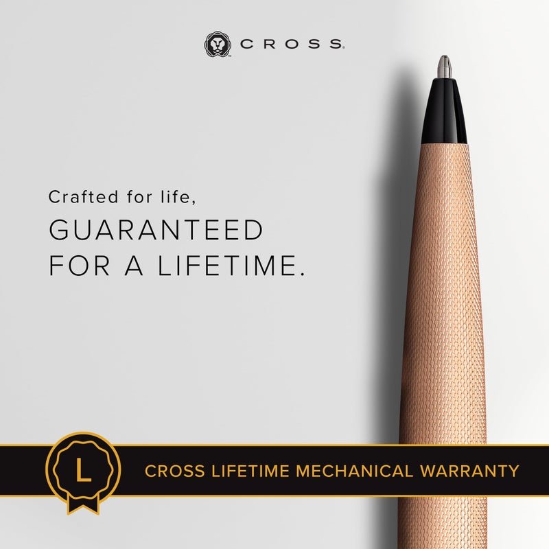 Cross ATX Refillable Ballpoint Pen Presented in a Luxury Gift Box - Medium Point, Black Ink, Sandblasted Rose Gold - Image 3