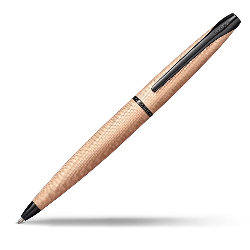 Cross ATX Refillable Ballpoint Pen Presented in a Luxury Gift Box - Medium Point, Black Ink, Sandblasted Rose Gold - Image 1