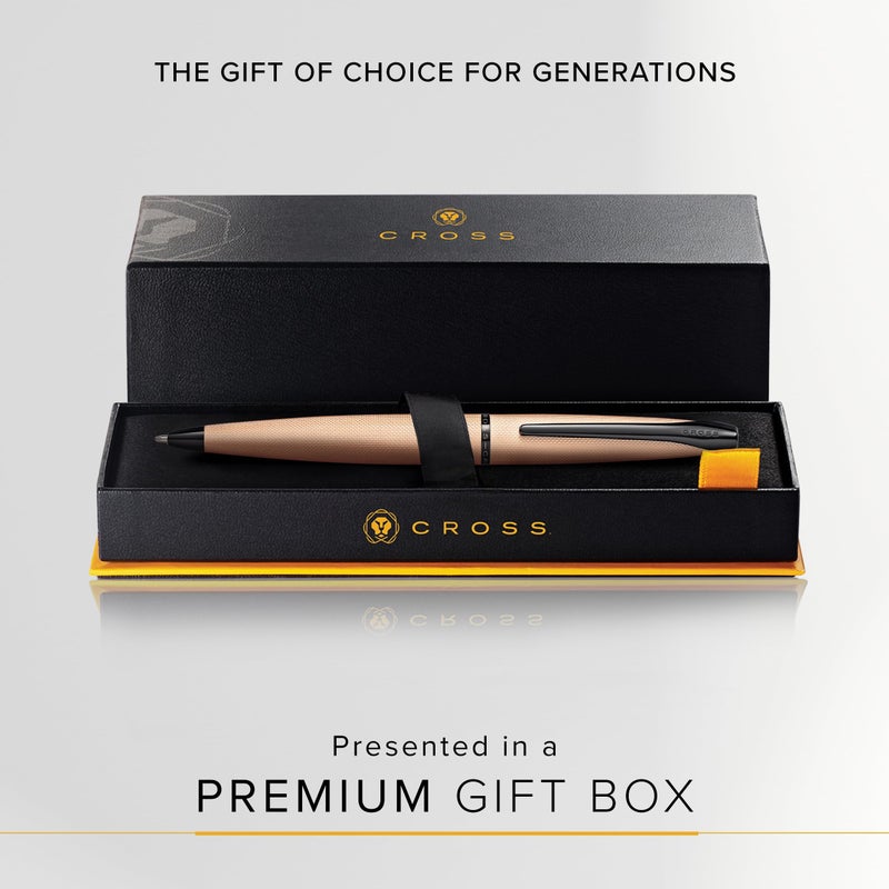 Cross ATX Refillable Ballpoint Pen Presented in a Luxury Gift Box - Medium Point, Black Ink, Sandblasted Rose Gold - Image 5