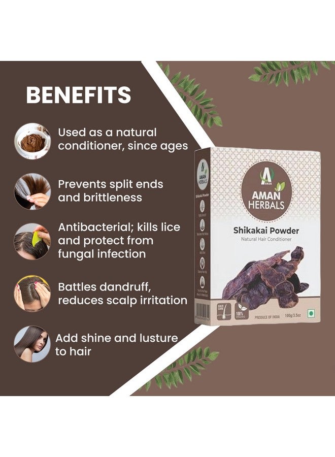 AMAN 100% Organic Shikakai Powder (Acacia Concinna)100 Gm Pack Of 1 For Hair Care By Aman Herbals - Image 3