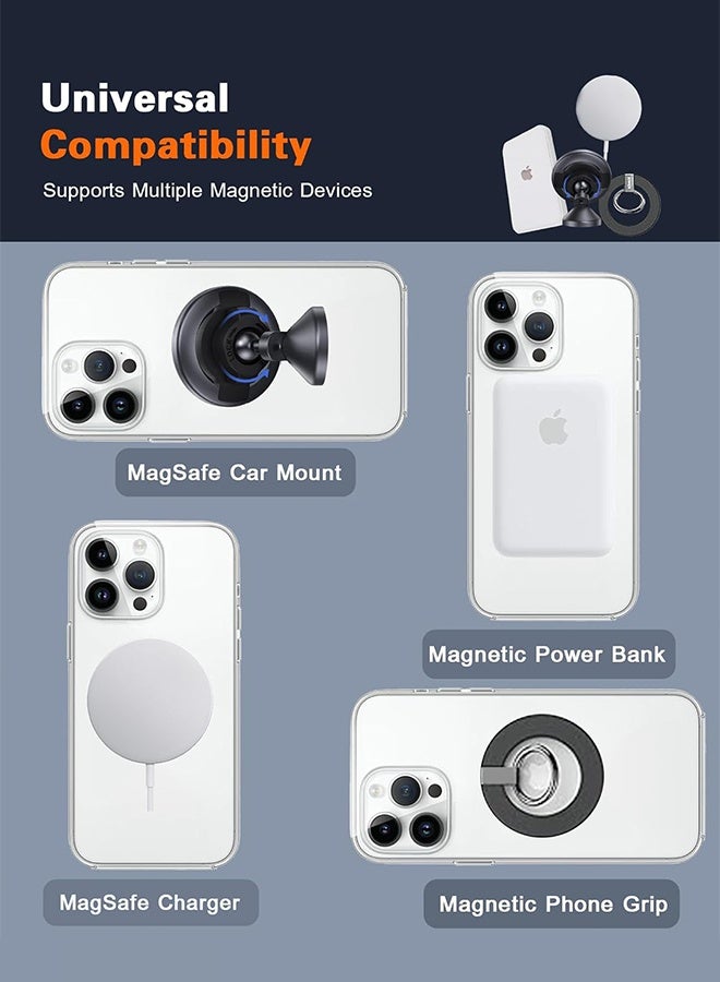 SUNDAREE حلقات معدنية عالمية متوافقة مع الملصق المغناطيسي، حلقة مغناطيسية لحافظات الهاتف والشحن اللاسلكي، مضادة للدوران - Image 5