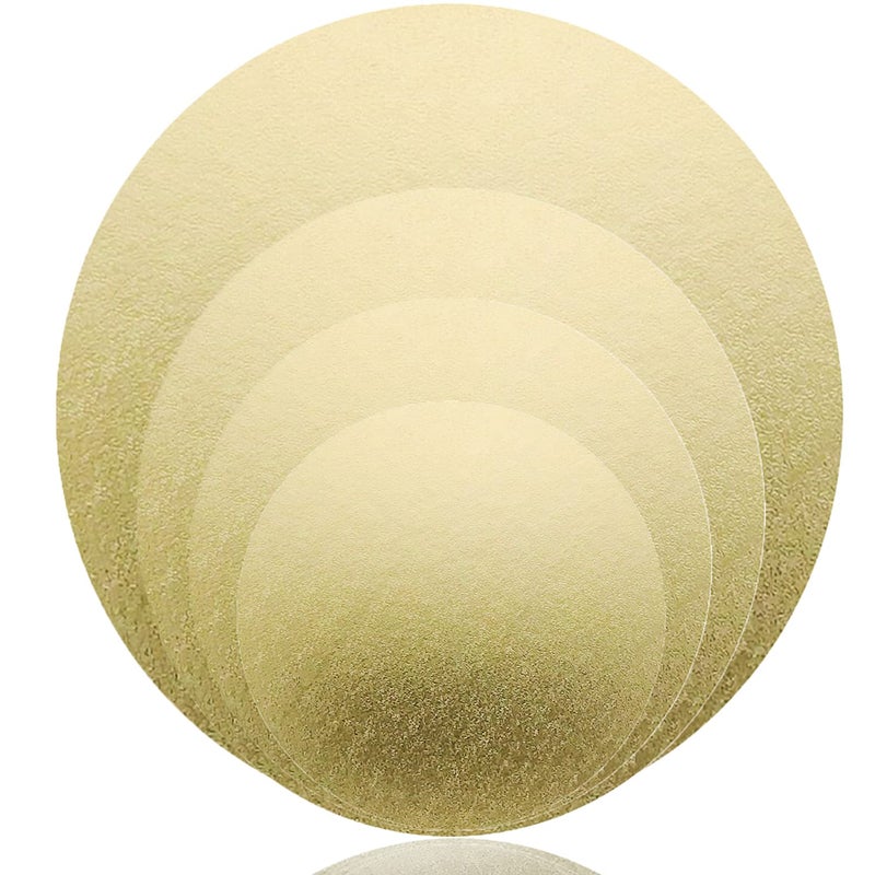 4 Pack Cake Boards Golden Round Cake Circles 6 8 10 12 Inch Cake Base Cardboard 1 of Each Size Set for Baking Cake Gold