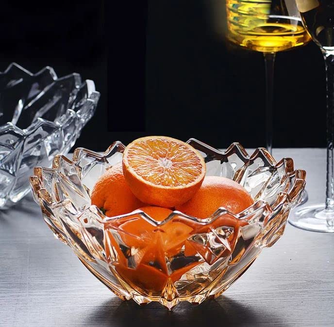 HUNGYAN Glass Solid Mixing Serving Bowls Oven Microwave Safe Bowl Set of 1 Dry Fruit Bowl Dessert Salad Pasta Cereal Snacks Vegetable Bowl Rice Bowl for Serving Dinner Clear - Image 3