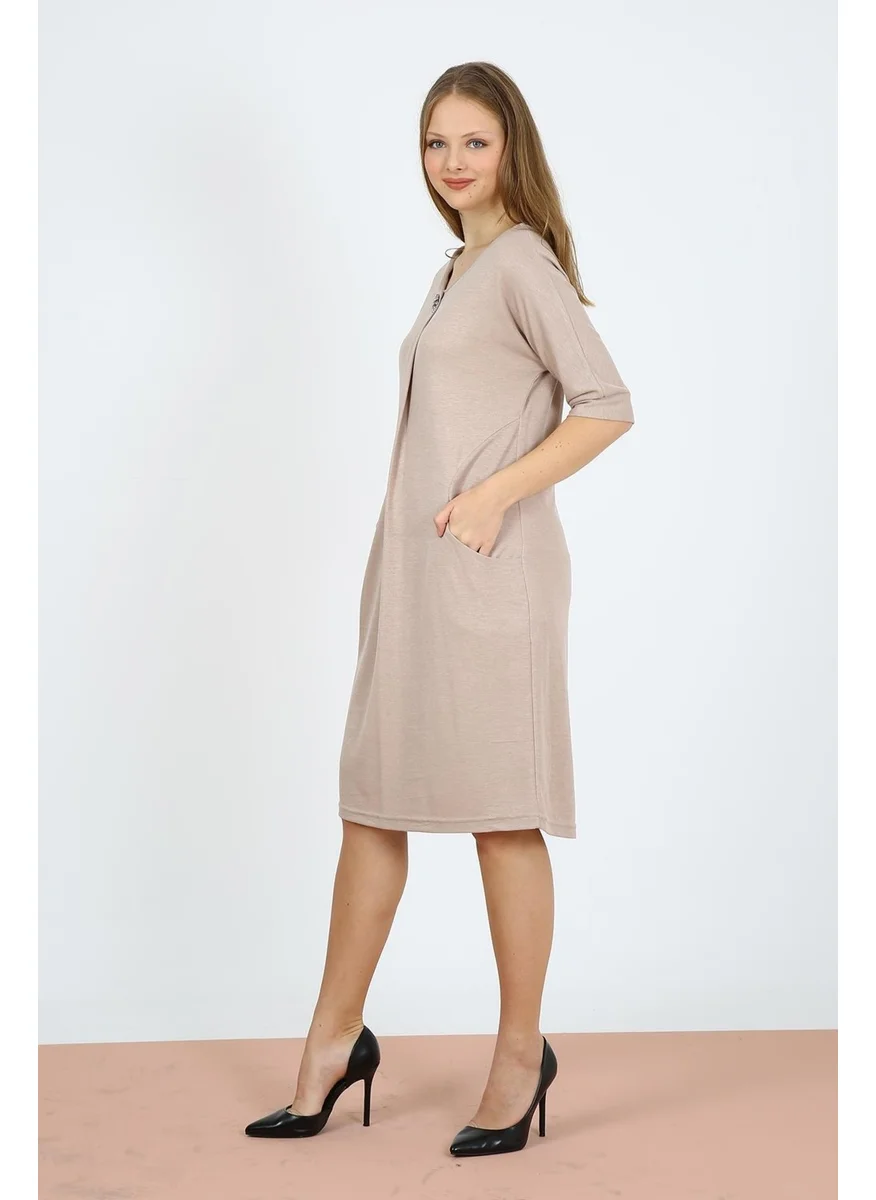 الكسندر جاردي Midi Length Brooch Dress (B21-49800)