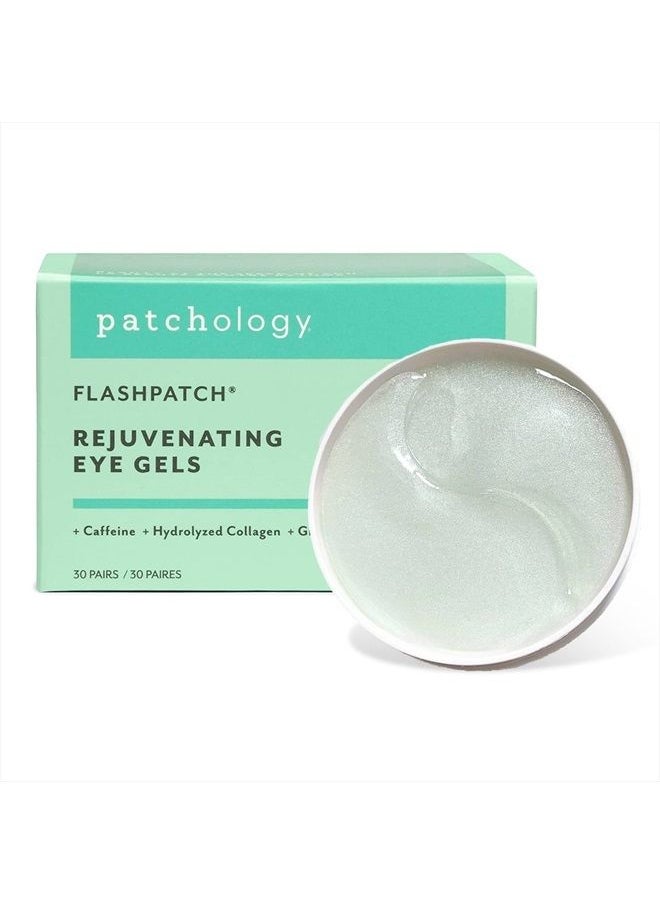 Patchology Rejuvenating Under Eye Gels - Hydrating Eye Mask w/Caffeine, Hydrolyzed Collagen & Centella Asiatica- Under Eye Patches For Dark Circles - Minimize Puffiness & Wrinkle Reducer - 30 ​Pairs  - Image 1