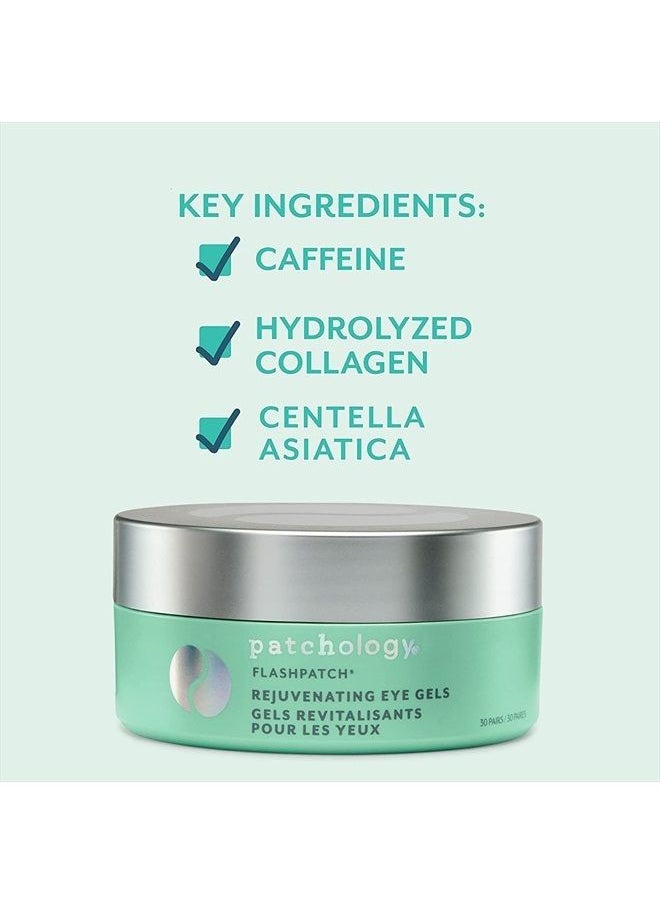 Patchology Rejuvenating Under Eye Gels - Hydrating Eye Mask w/Caffeine, Hydrolyzed Collagen & Centella Asiatica- Under Eye Patches For Dark Circles - Minimize Puffiness & Wrinkle Reducer - 30 ​Pairs  - Image 5