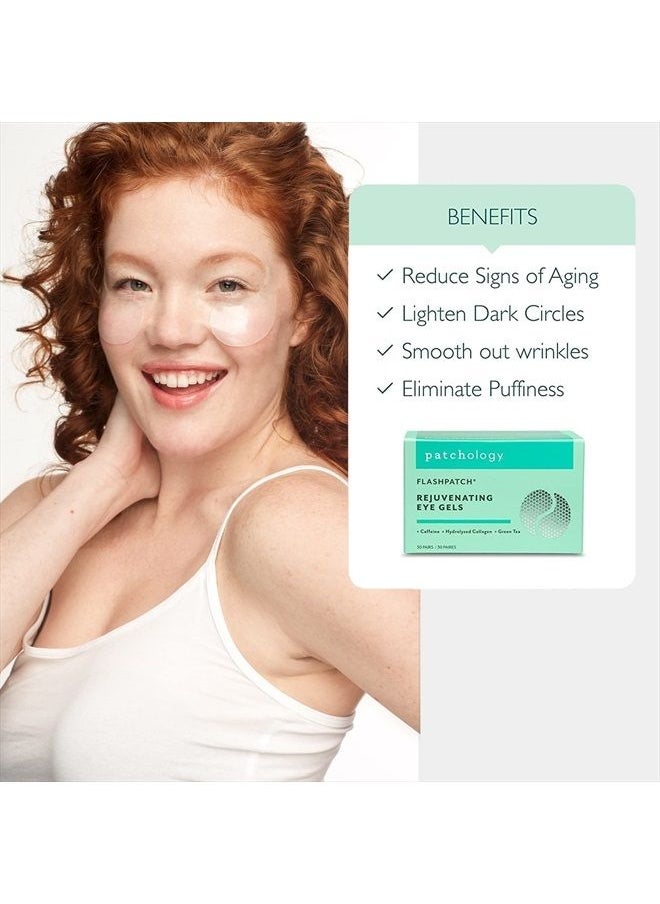 Patchology Rejuvenating Under Eye Gels - Hydrating Eye Mask w/Caffeine, Hydrolyzed Collagen & Centella Asiatica- Under Eye Patches For Dark Circles - Minimize Puffiness & Wrinkle Reducer - 30 ​Pairs  - Image 2