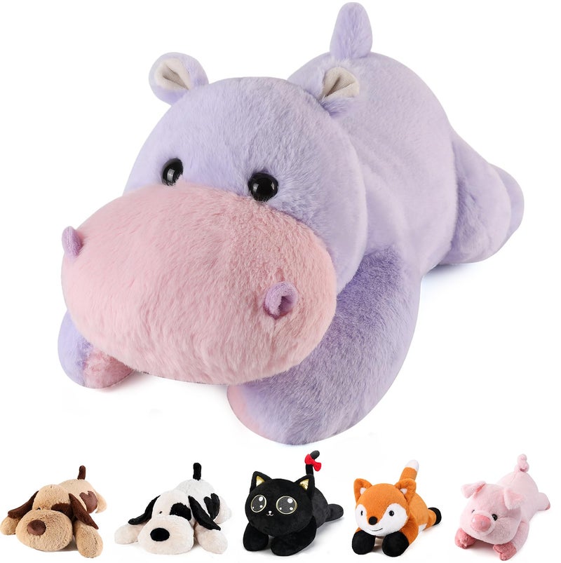 meowtastic Hippo Weighted Stuffed Animals 22 Inch 45 Pounds Weighted Plush Hippo Stuffed Animals Big Toys Pillow Cute Plush Toys Gifts for Kids Adults 22 45 lbs - Image 2