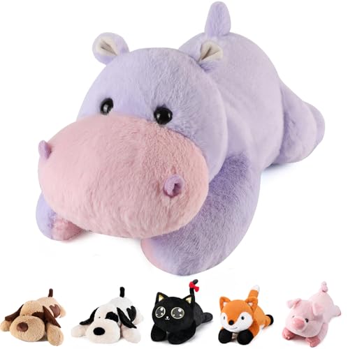 meowtastic Hippo Weighted Stuffed Animals 22 Inch 45 Pounds Weighted Plush Hippo Stuffed Animals Big Toys Pillow Cute Plush Toys Gifts for Kids Adults 22 45 lbs - Image 1