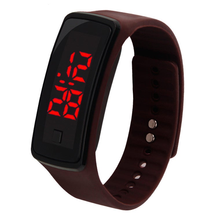 Stylish Sports LED Wristwatch Unisex Coffee 