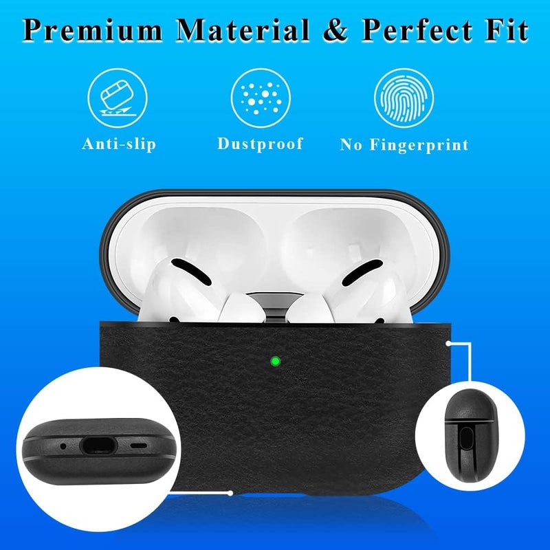 OneNine PU Leather Protective Case for Airpods Pro 2, Luxury Lightweight Drop-Proof Full Protection Skin Cover with Lanyard, Compatible with Airpods Pro 2nd Generation 2022 Case, Front LED Visible - Image 3