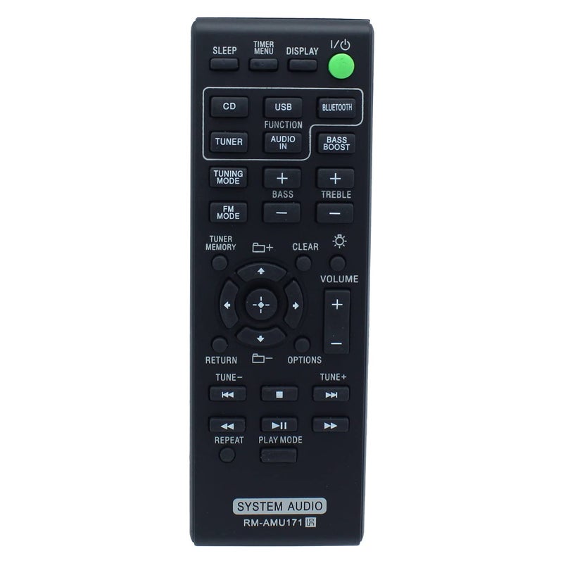 RM-AMU171 Remote Control Replacement for Sony Audio System CMT-BT60 CMT-BT60B CMT-BT80W CMT-BT80WB CMT-SBT100 HCD-SBT100 CMT-SBT100B HCD-SBT100B CMT-SBT300W HCD-SBT300W - Image 1