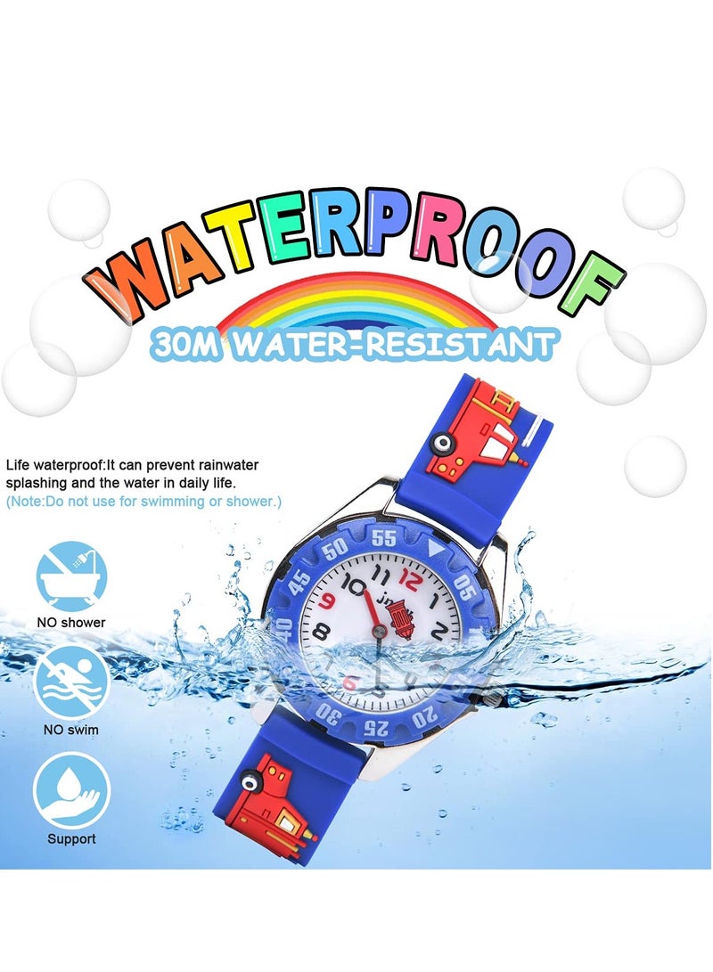 Kids Watch Cartoon Wrist Watch, Girls Watch Watch with 3D Silicone Strap, Digital Quartz Waterproof Watch for for Boys Girls Age 3-11 Years Old Child Gift (Blue)  - Image 4