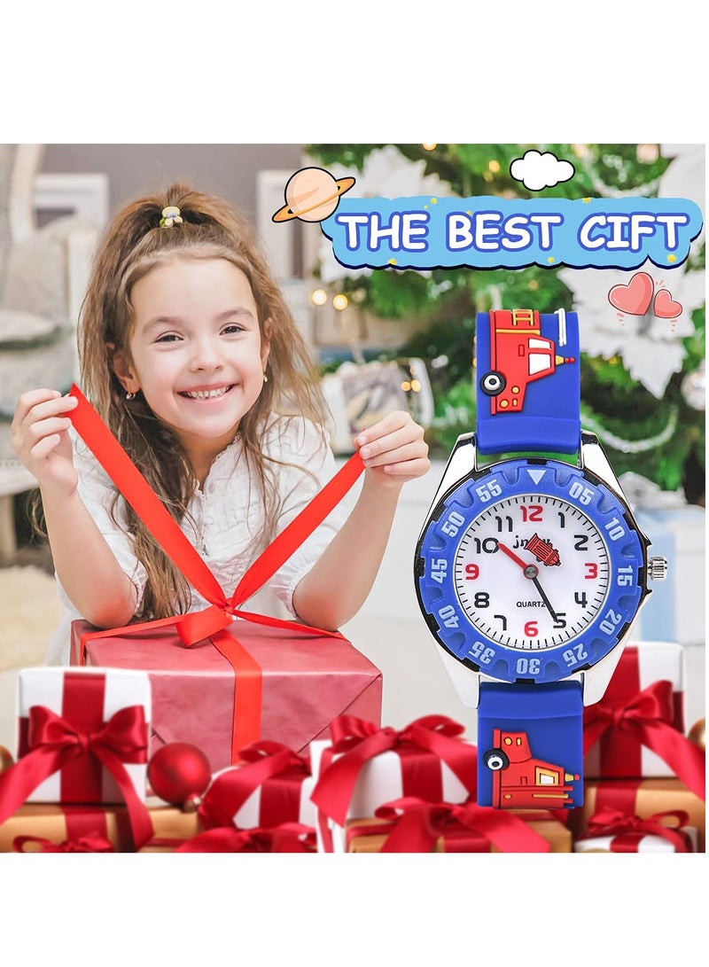 Kids Watch Cartoon Wrist Watch, Girls Watch Watch with 3D Silicone Strap, Digital Quartz Waterproof Watch for for Boys Girls Age 3-11 Years Old Child Gift (Blue)  - Image 5