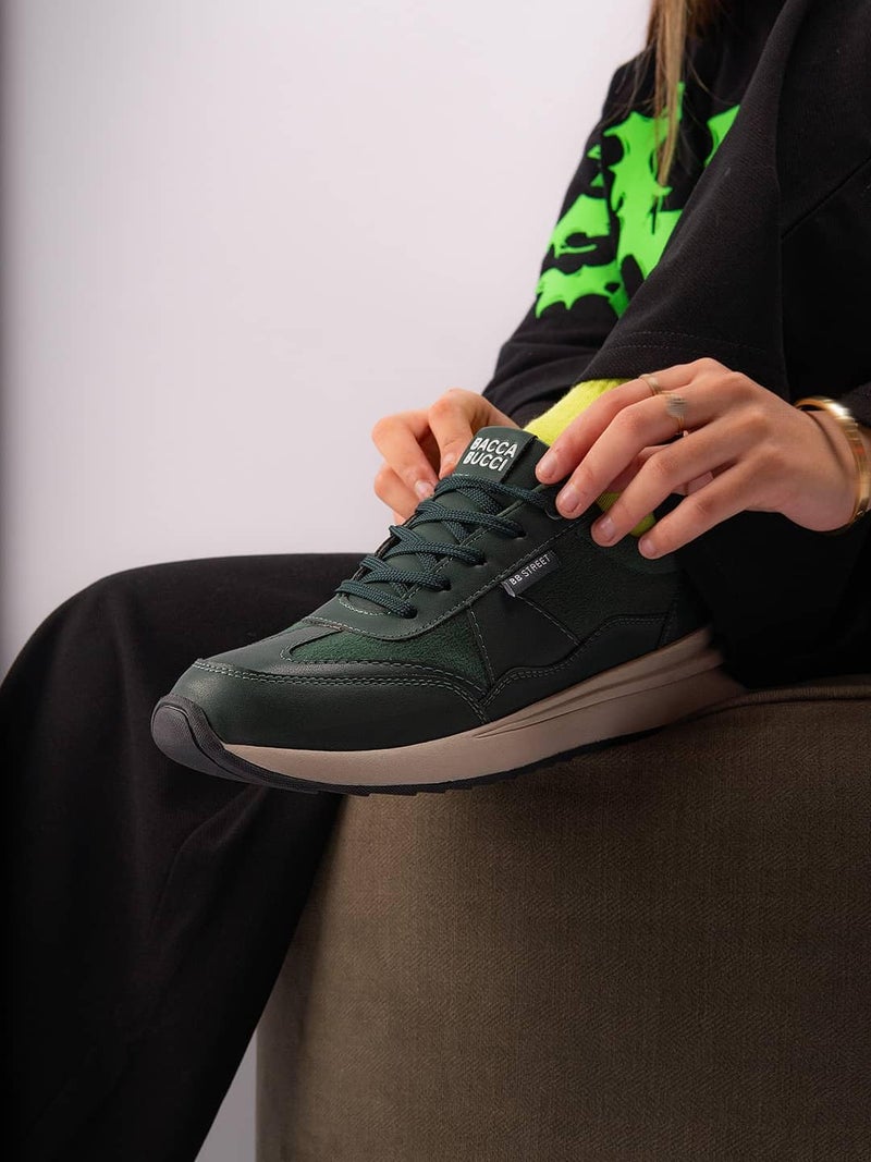 Bacca Bucci Tamra Low-Top Women's Sneakers Forest Green UK 3 - Image 4