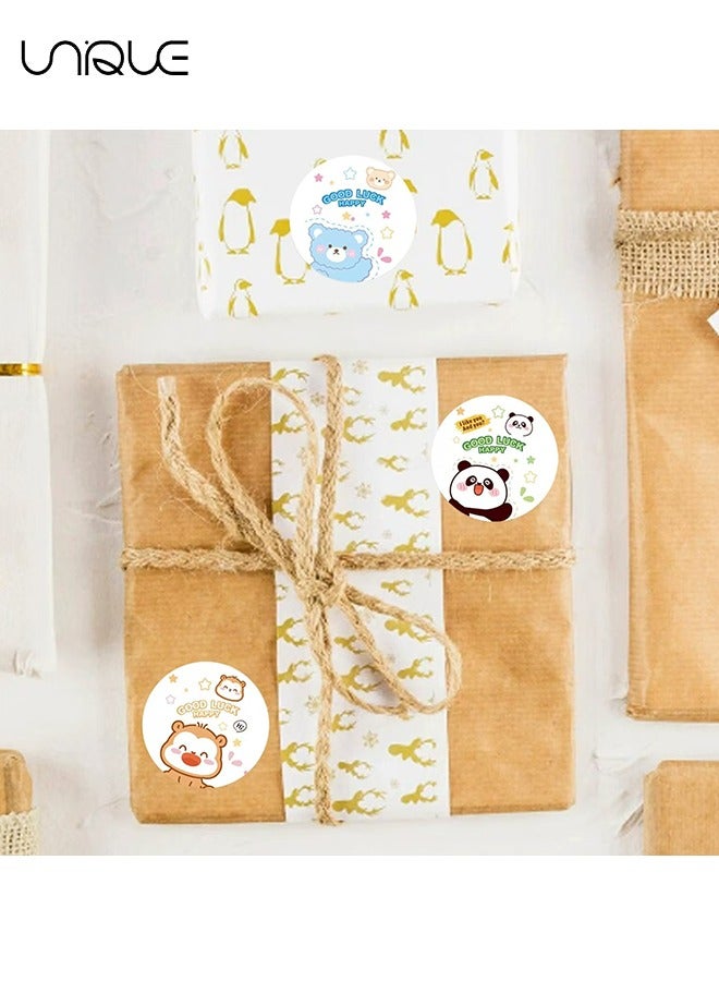 Unique 500 Pcs Cartoon Animal Stickers - Roll Stickers - Encourage kids students round encouragement stickers School Reward Stickers Classroom Teacher Supplies - Image 5