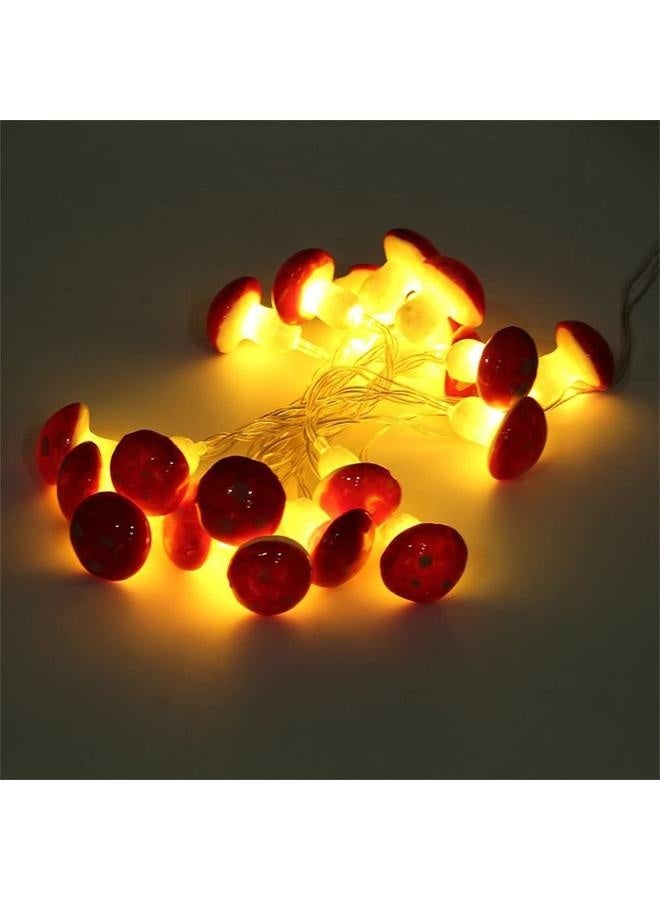 NIBEMINENT 20 LED Mushroom String Lights LED Light Strip Garden Decoration Light for Christmas Wedding Party  - Image 2