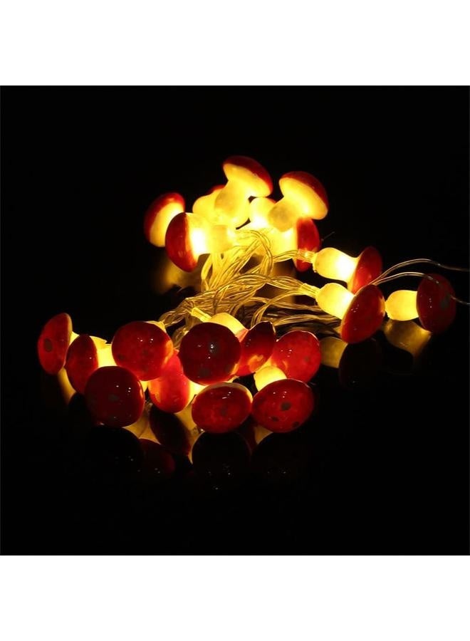 NIBEMINENT 20 LED Mushroom String Lights LED Light Strip Garden Decoration Light for Christmas Wedding Party  - Image 4