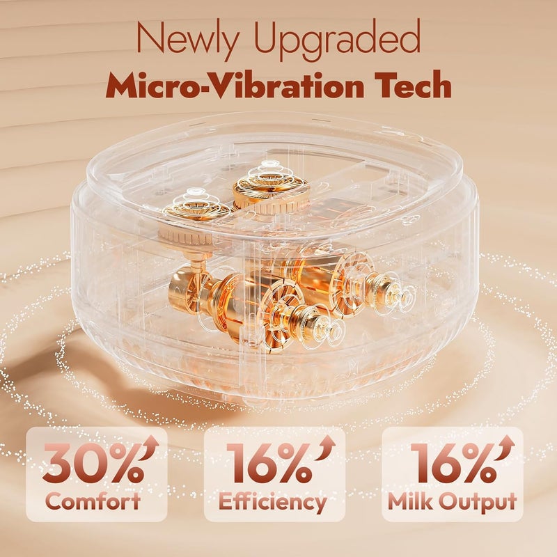 NCVI 2in1 Electric Breast Pump with Wearable Cups SpaLike Comfort with VibeRelief Massage MicroVibration HospitalGrade Suction Pain Relief  Fully Customizable Portable Breastfeeding Pump - Image 3