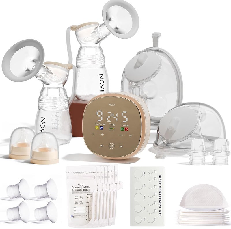 NCVI 2in1 Electric Breast Pump with Wearable Cups SpaLike Comfort with VibeRelief Massage MicroVibration HospitalGrade Suction Pain Relief  Fully Customizable Portable Breastfeeding Pump - Image 1