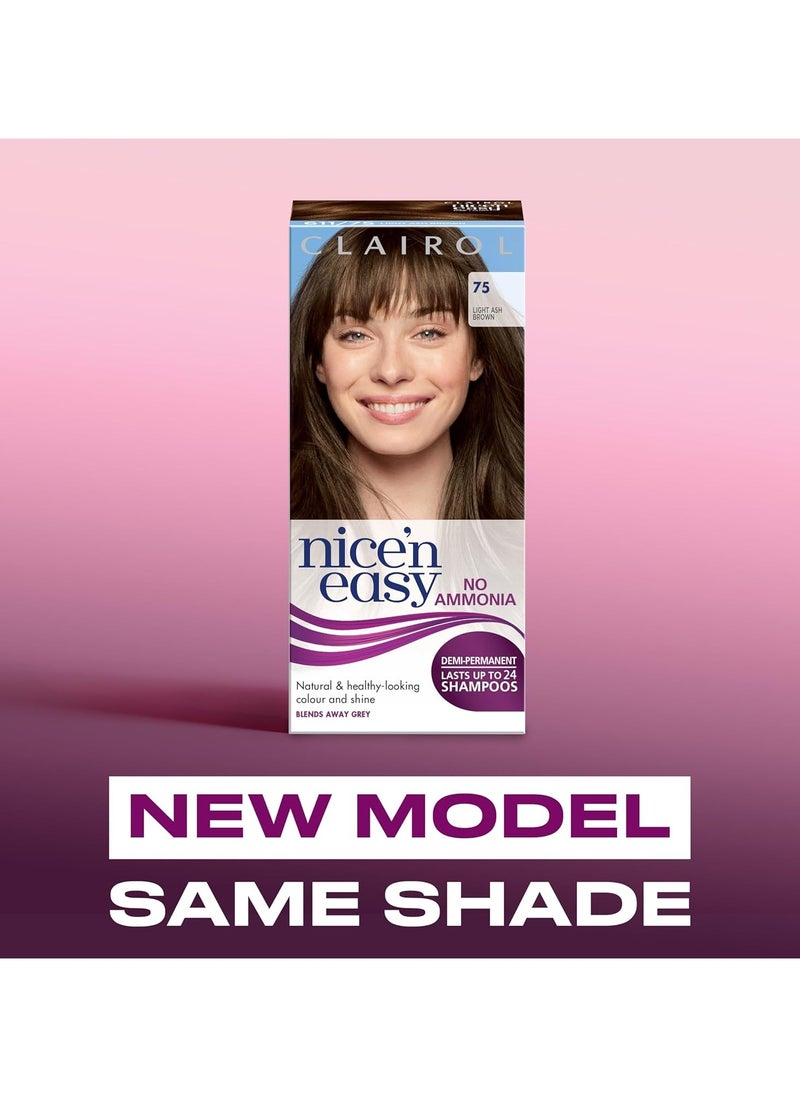 CLAIROL - Nice n Easy No Ammonia Hair Dye 75 Light Ash Brown 1 Count - Image 1