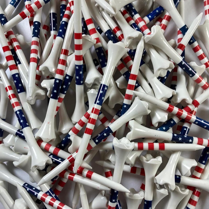 PRIDE GOLF TEE Performance Plastic Golf Tees - Stars & Stripes - 100 Count, 3-1/4 Inch - Less Friction and Longer Drives - Made in the USA - Image 1