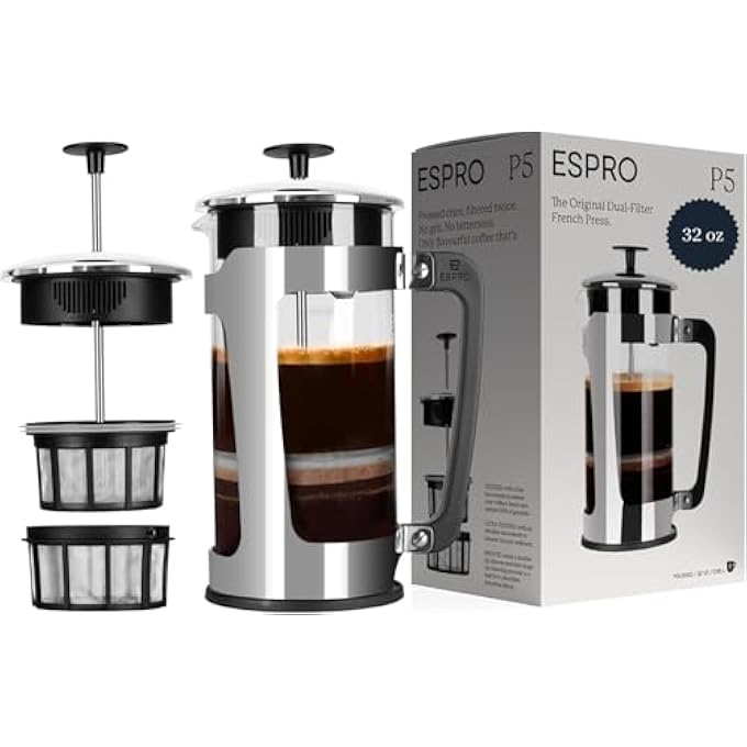 إسبرو مكبس قهوة P532 أونصة إبريق زجاجي مع قفص من الفولاذ المقاوم للصدأ - Image 1