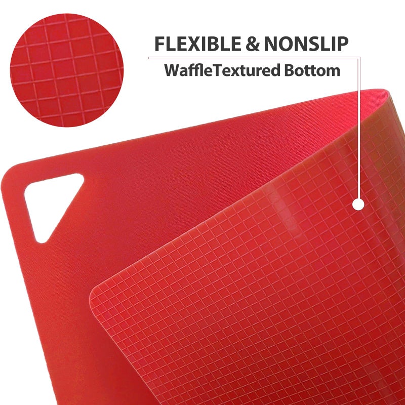 Wk Flexible Plastic Cutting Boards For Kitchen Set Of 3  Non Slip Cutting Mats  Colorful Thin Cutting Sheets For Meat  Bpa Free  Dishwasher Safe - Image 3