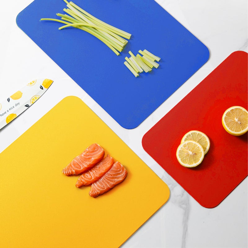 Wk Flexible Plastic Cutting Boards For Kitchen Set Of 3  Non Slip Cutting Mats  Colorful Thin Cutting Sheets For Meat  Bpa Free  Dishwasher Safe - Image 5