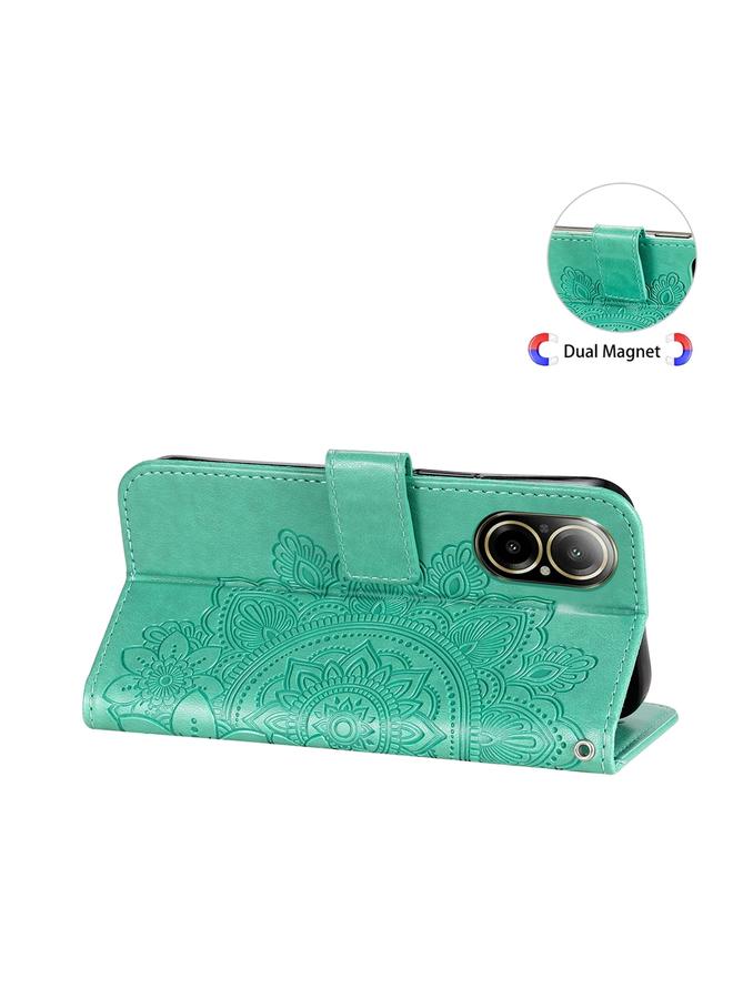 اس-توب جراب هاتف Realme C67 4G Global من الجلد المنقوش بزهرة ذات سبع بتلات - Image 5