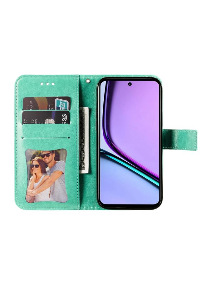 اس-توب جراب هاتف Realme C67 4G Global من الجلد المنقوش بزهرة ذات سبع بتلات - Image 4