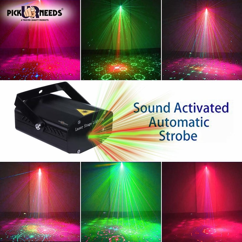 Pick Ur Needs Mini Stage LED Lighting Sound Activated Laser Corded Electric Projector With Mini Tripod Stand For Party And Diwali Decoration (Multicolor) (Laser 6D Light), White - Image 5